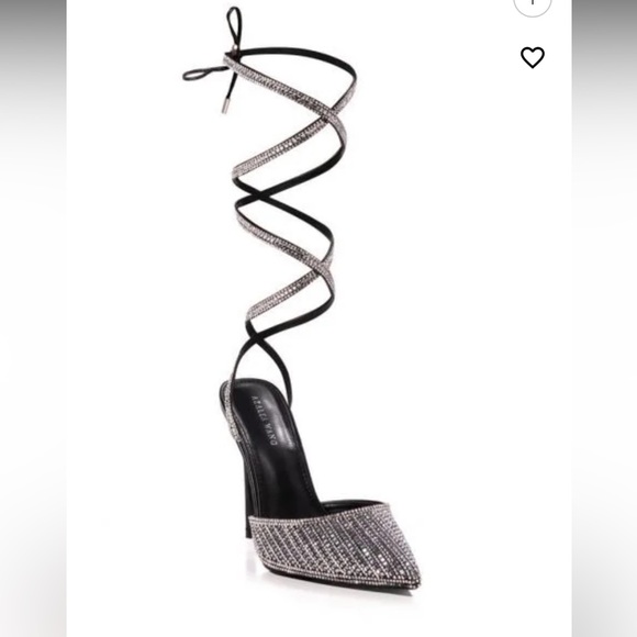 BLING LACE UP PUMP IN BLACK & SILVER- Brand New - Picture 8 of 8